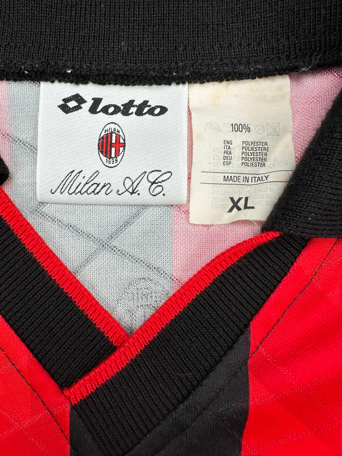 AC Mailand 1994-95 "Lentini" Heim Trikot XL lotto *Spielertrikot*