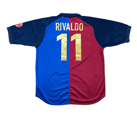 Barcelona 1999-00 "Rivaldo" Heim Trikot XL nike *100 Jahre*