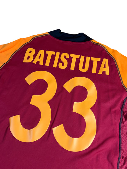 AS Rom 2002-03 "Batistuta" Champions League Heim Trikot "XL" (Sehr enger fit) Kappa